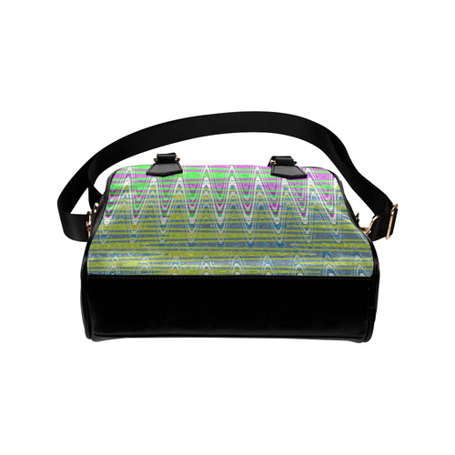 Colorful Pastel Zigzag Waves Pattern Shoulder Handbag (Model 1634)