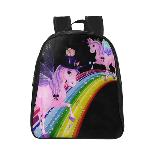unicorns and rainbows kids bags School Backpack (Model 1601)(Small)