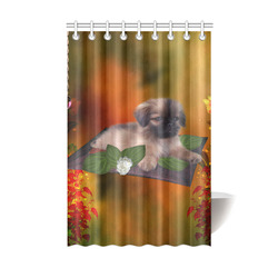Cute lttle pekinese, dog Shower Curtain 48"x72"