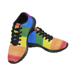 Rainbow Flag Colored Stripes Grunge Women’s Running Shoes (Model 020)