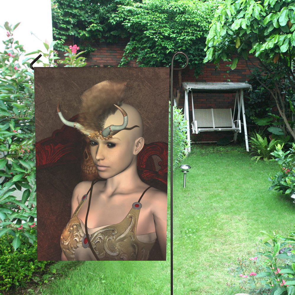 Dark fairy with horn Garden Flag 28''x40'' （Without Flagpole）