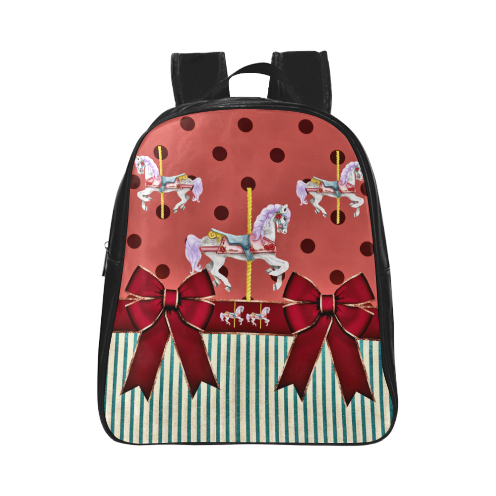 rockabilly carousel pony5 kids bag School Backpack (Model 1601)(Small)