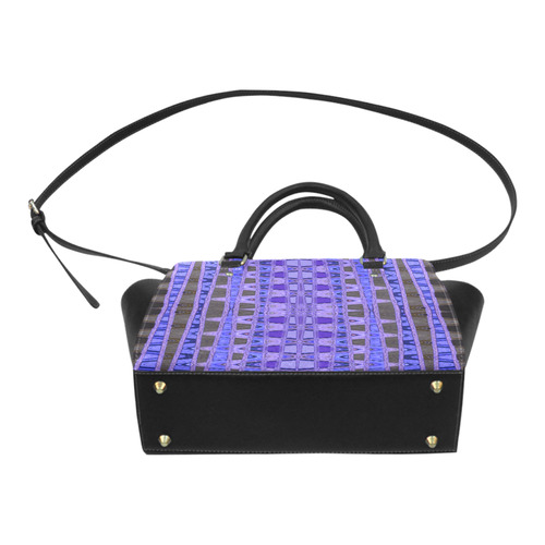 Blue Black Abstract Pattern Classic Shoulder Handbag (Model 1653)