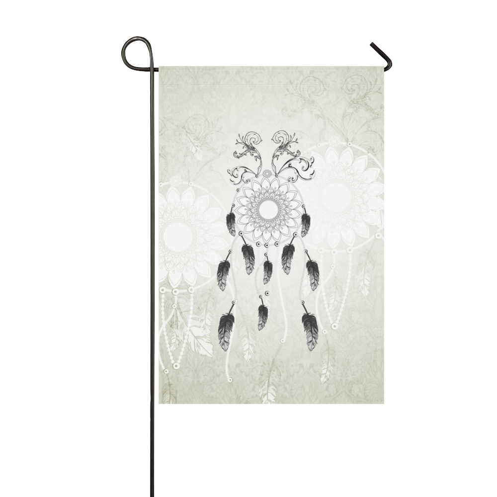 Dreamcatcher in black and white Garden Flag 12‘’x18‘’（Without Flagpole）
