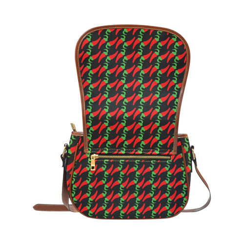 Red Hot Chilli Pepper Pattern Saddle Bag/Small (Model 1649) Full Customization