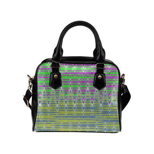 Colorful Pastel Zigzag Waves Pattern Shoulder Handbag (Model 1634)