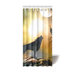 Lonely wolf in the night Shower Curtain 36"x72"