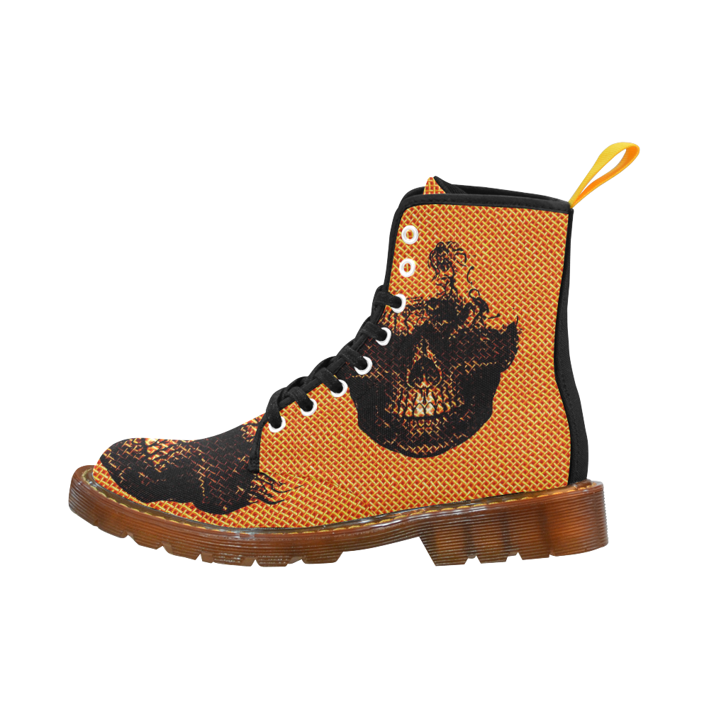 Funny Halloween - Burned Skull B by JamColors Martin Boots For Women Model 1203H