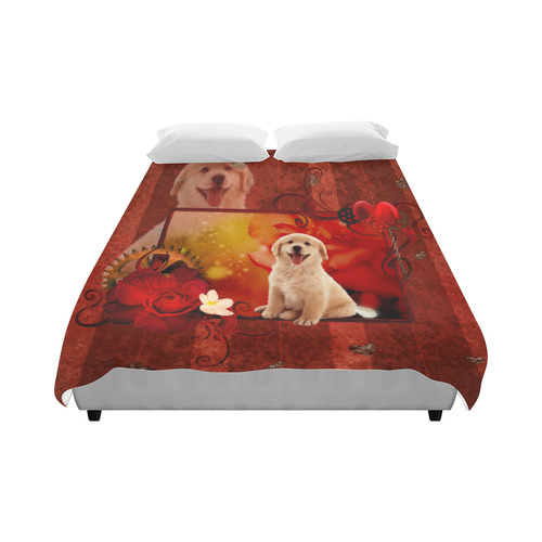 Sweet golden retriever Duvet Cover 86"x70" ( All-over-print)