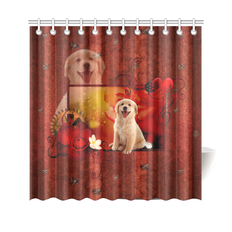 Sweet golden retriever Shower Curtain 69"x70"