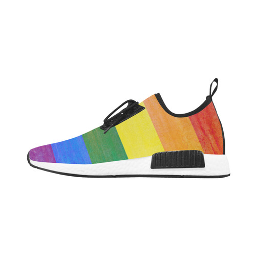 Rainbow Flag Colored Stripes Grunge Women’s Draco Running Shoes (Model 025)