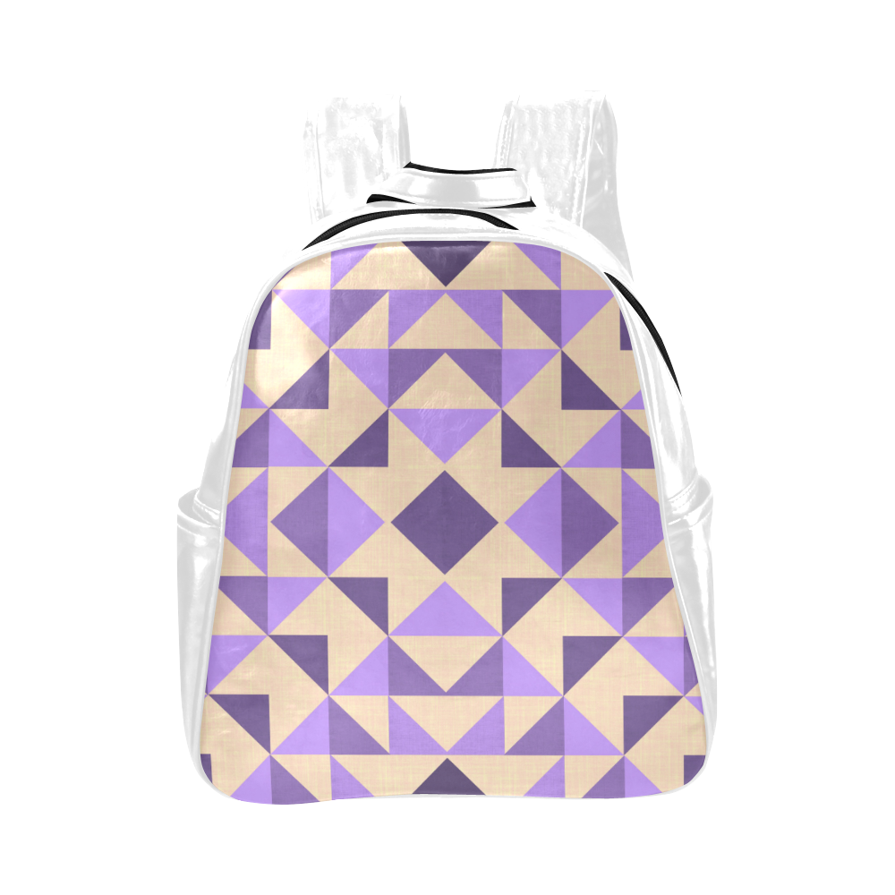 Purple aztec geometry Multi-Pockets Backpack (Model 1636)