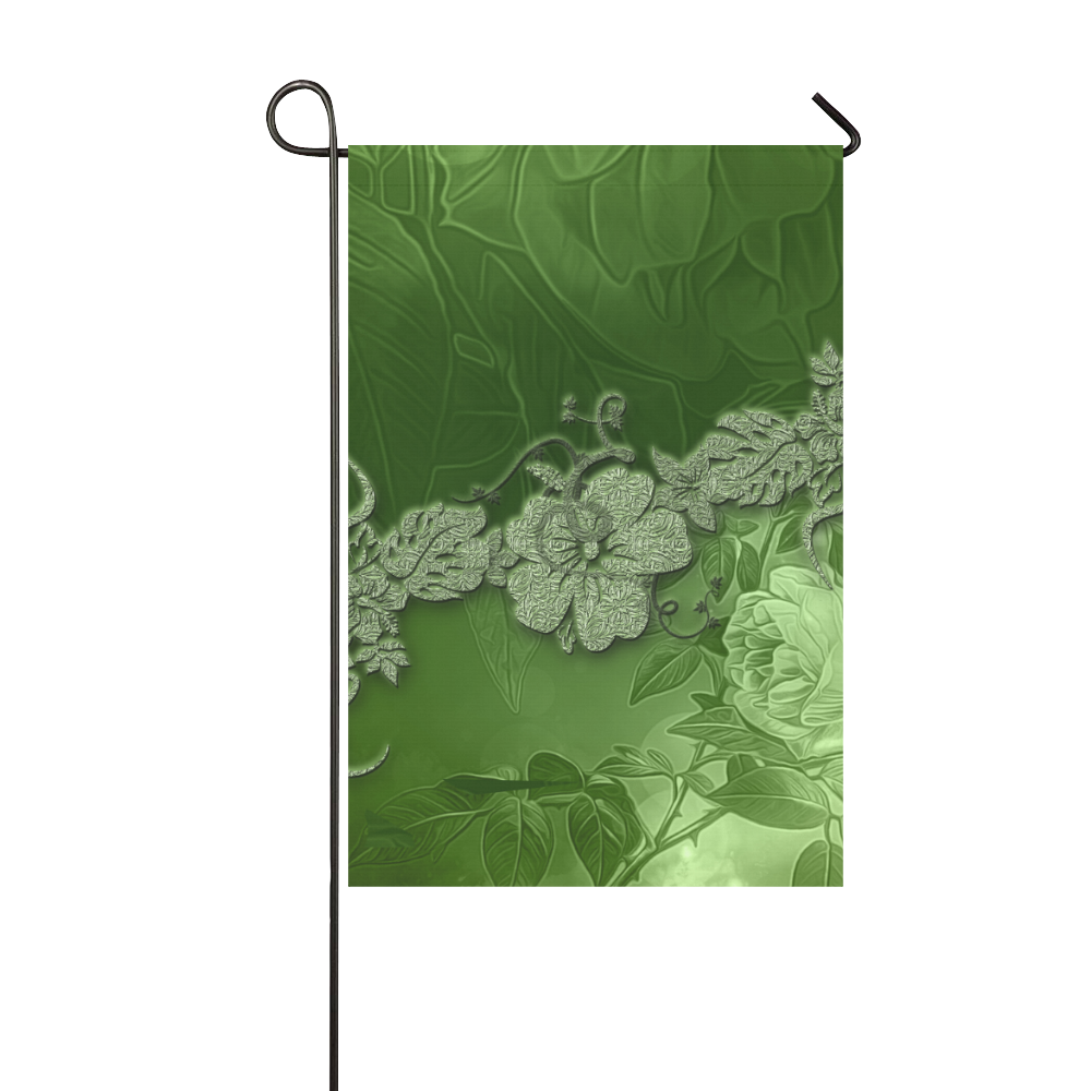 Wonderful green floral design Garden Flag 12‘’x18‘’（Without Flagpole）