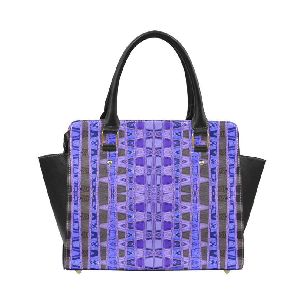 Blue Black Abstract Pattern Classic Shoulder Handbag (Model 1653)