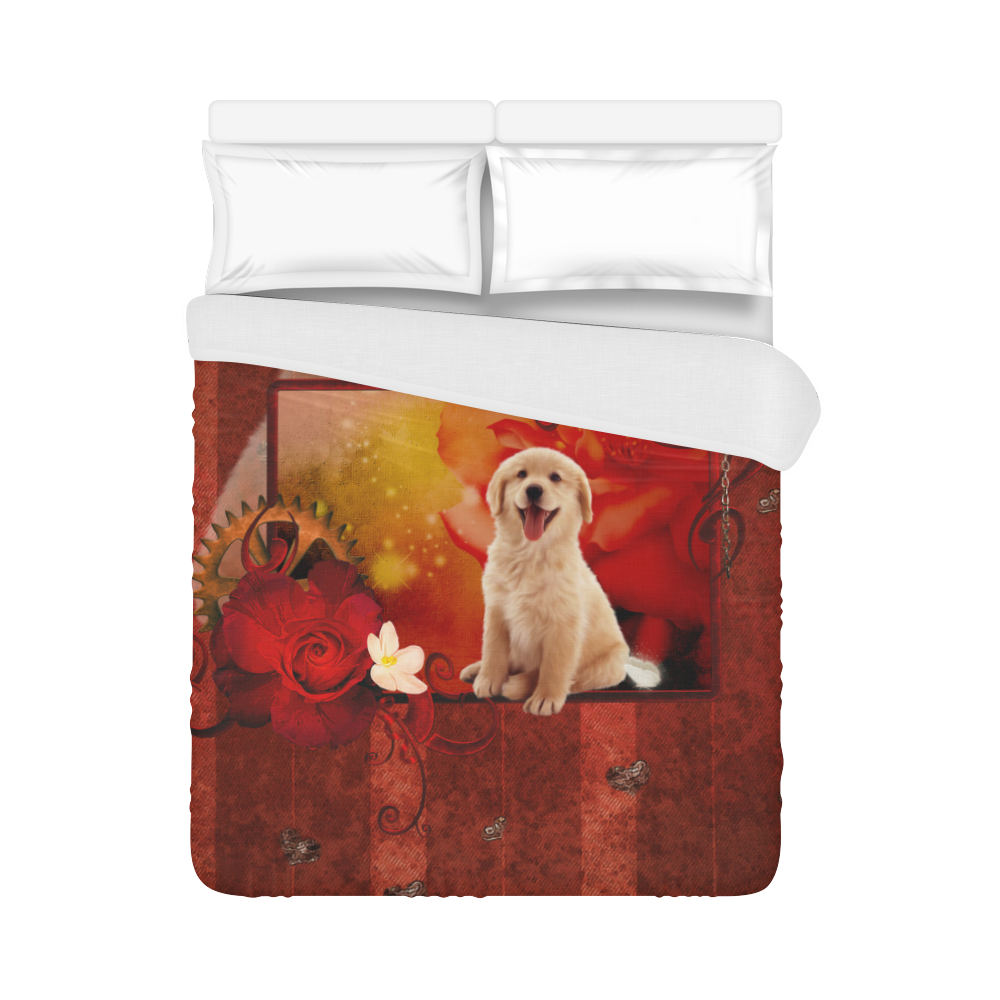 Sweet golden retriever Duvet Cover 86"x70" ( All-over-print)