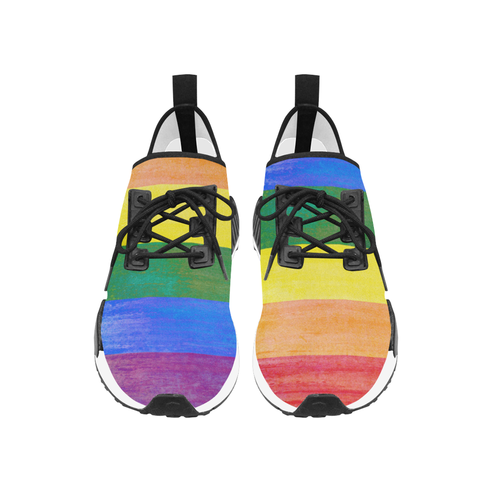 Rainbow Flag Colored Stripes Grunge Women’s Draco Running Shoes (Model 025)
