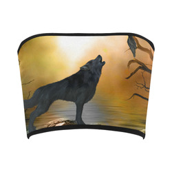 Lonely wolf in the night Bandeau Top