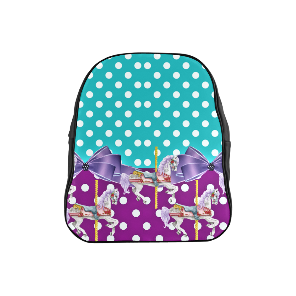 rockabilly carousel pony 3 kids bag School Backpack (Model 1601)(Small)