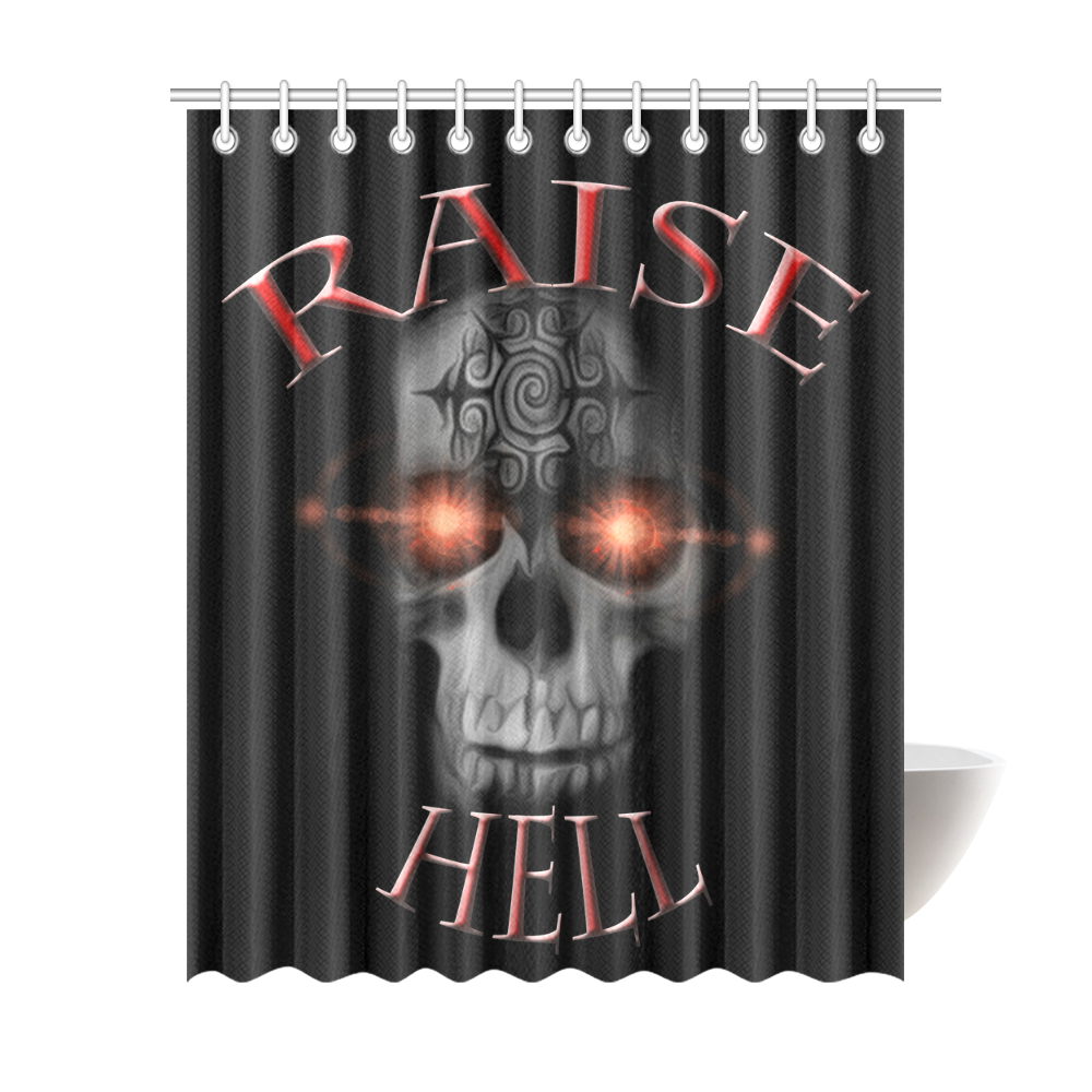 Raise Hell Skull Shower Curtain 69"x84"