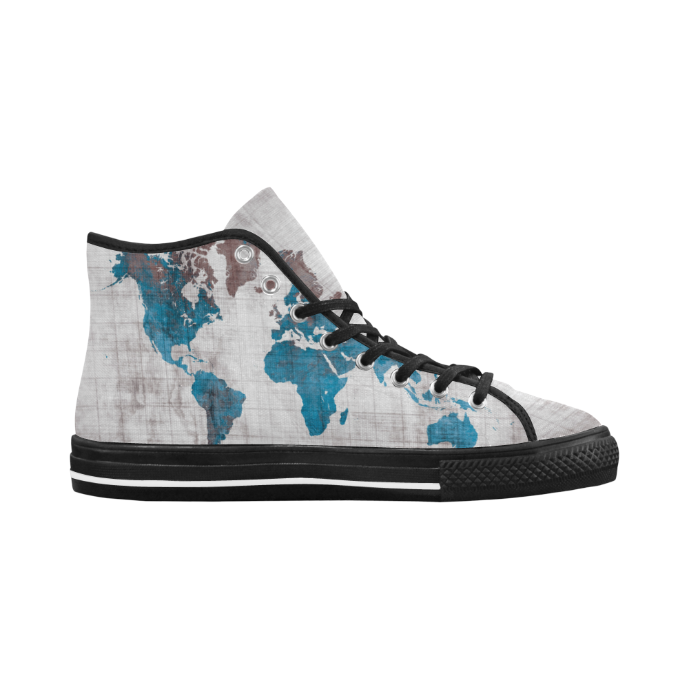 world map Vancouver H Men's Canvas Shoes/Large (1013-1)
