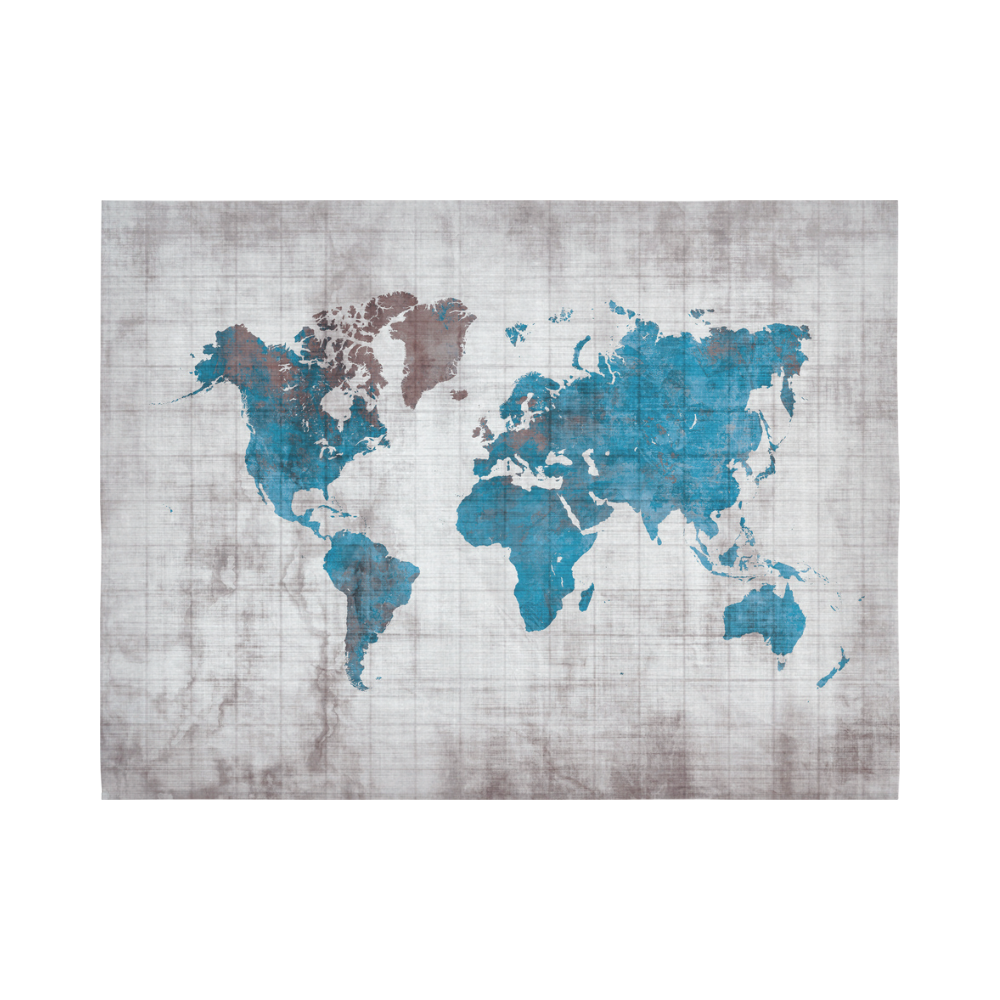 world map Cotton Linen Wall Tapestry 80"x 60"