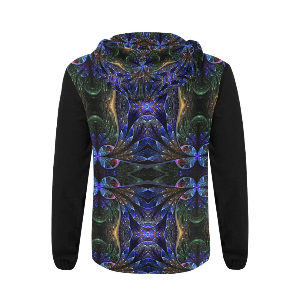 fractal forest mens hoodies All Over Print Full Zip Hoodie for Men (Model H14)