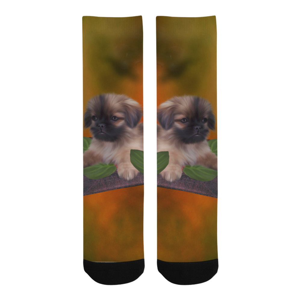 Cute lttle pekinese, dog Trouser Socks