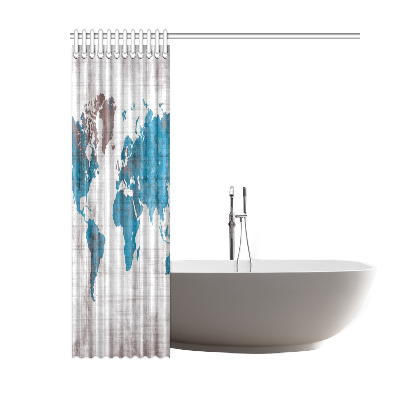world map Shower Curtain 60"x72"