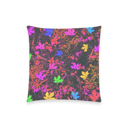 maple leaf in yellow green pink blue red with red and orange creepers plants background Custom  Pillow Case 18"x18" (one side) No Zipper