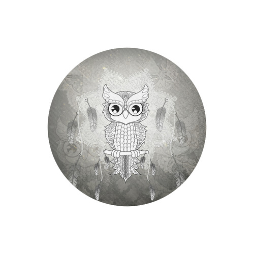Cute owl, mandala design Round Mousepad