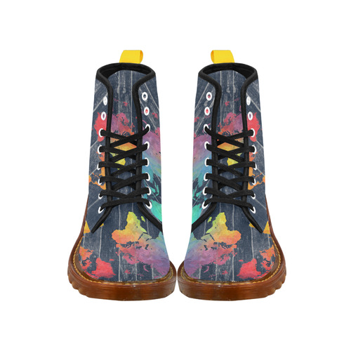 world map Custom Canvas Boots For Women Model 1203H