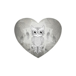 Cute owl, mandala design Heart-shaped Mousepad