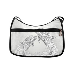 Funny dolphin, mandala design Crossbody Bags (Model 1616)