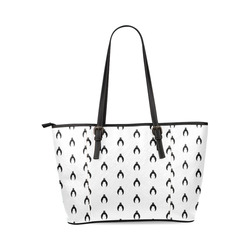 Funny Halloween - Bat Pattern 2 by JamColors Leather Tote Bag/Large (Model 1640)
