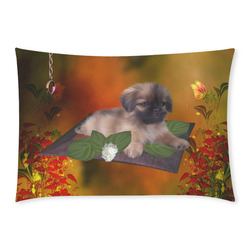 Cute lttle pekinese, dog Custom Rectangle Pillow Case 20x30 (One Side)