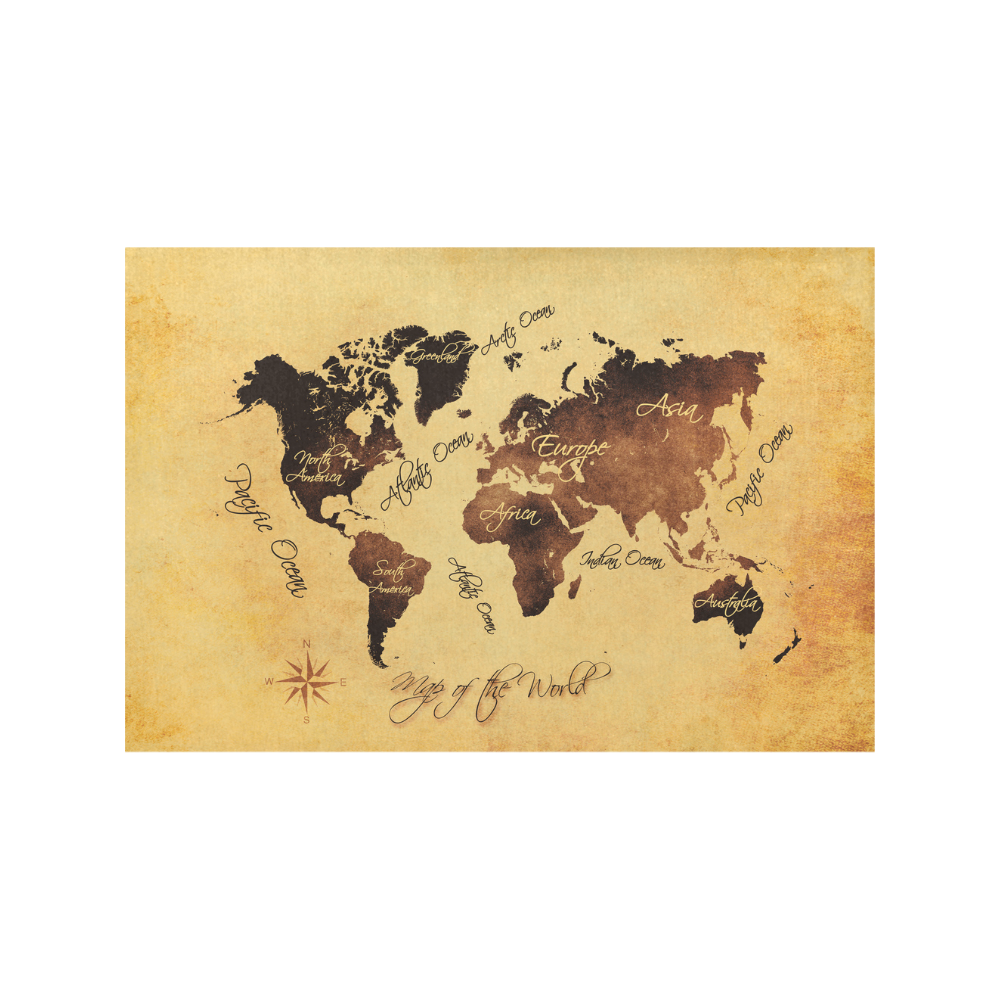 world map Placemat 12''x18''