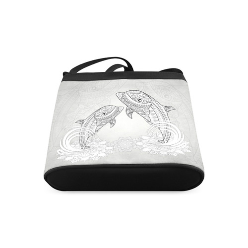 Funny dolphin, mandala design Crossbody Bags (Model 1613)