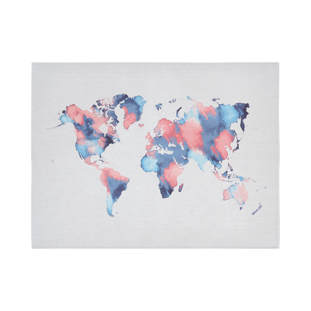 world map Cotton Linen Wall Tapestry 80"x 60"