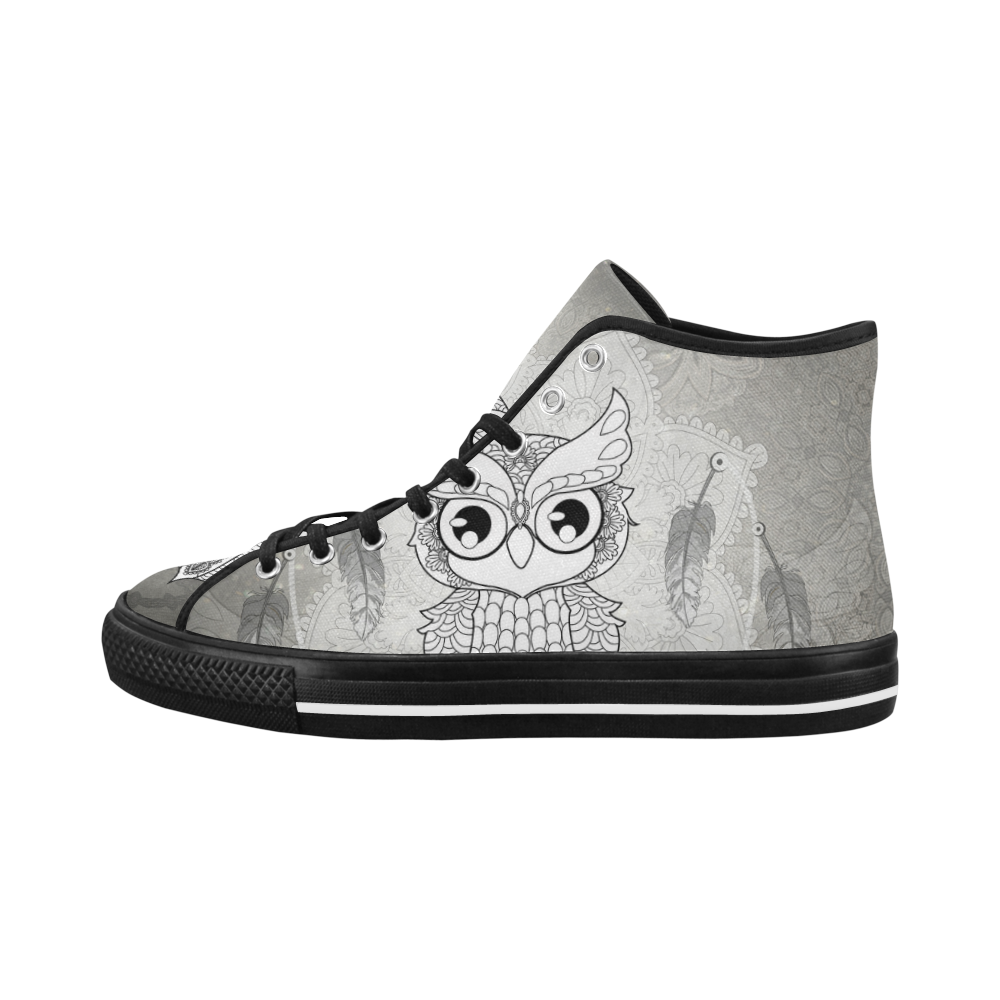 Cute owl, mandala design Vancouver H Men's Canvas Shoes/Large (1013-1)