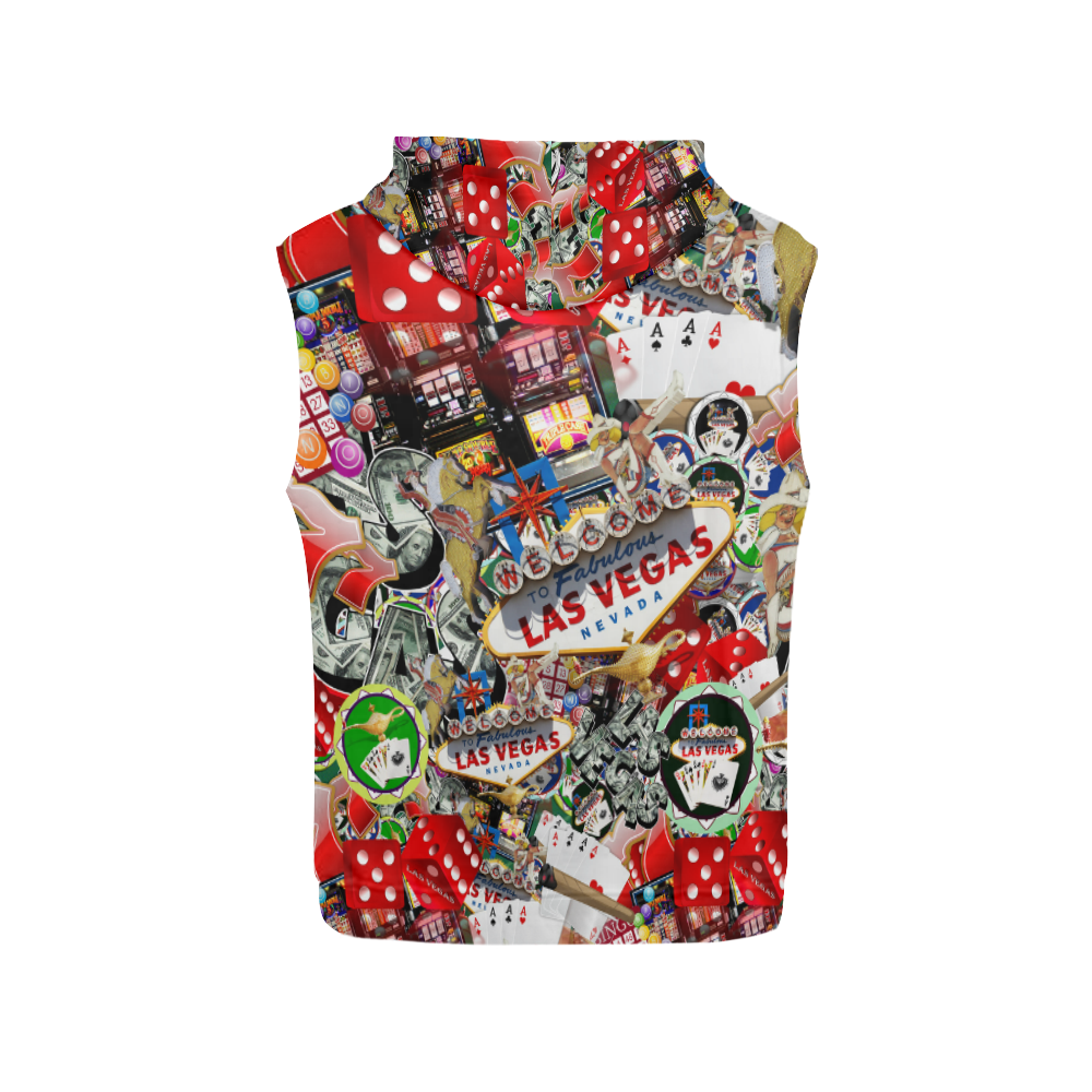 Las Vegas Icons - Gamblers Delight All Over Print Sleeveless Hoodie for Women (Model H15)
