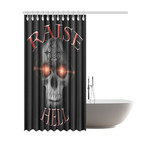Raise Hell Skull Shower Curtain 69"x84"