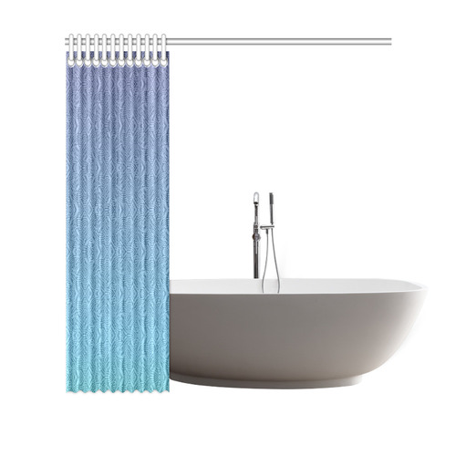 BLue Ombre Print Shower Curtain 69"x70"