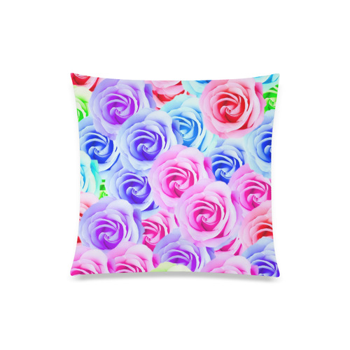 closeup colorful rose texture background in pink purple blue green Custom Zippered Pillow Case 20"x20"(One Side)