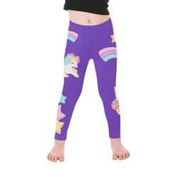 Kawaii Unicorn Rainbow Kid's Ankle Length Leggings (Model L06)