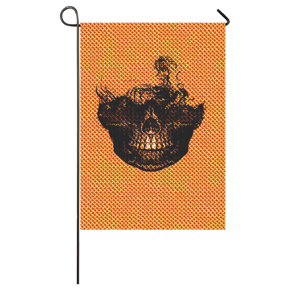 Funny Halloween - Burned Skull B by JamColors Garden Flag 28''x40'' （Without Flagpole）