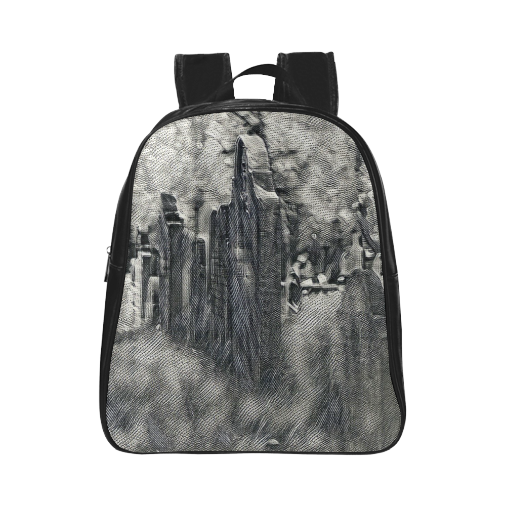 Funny Halloween -graveyard 2 by JamColors School Backpack (Model 1601)(Small)