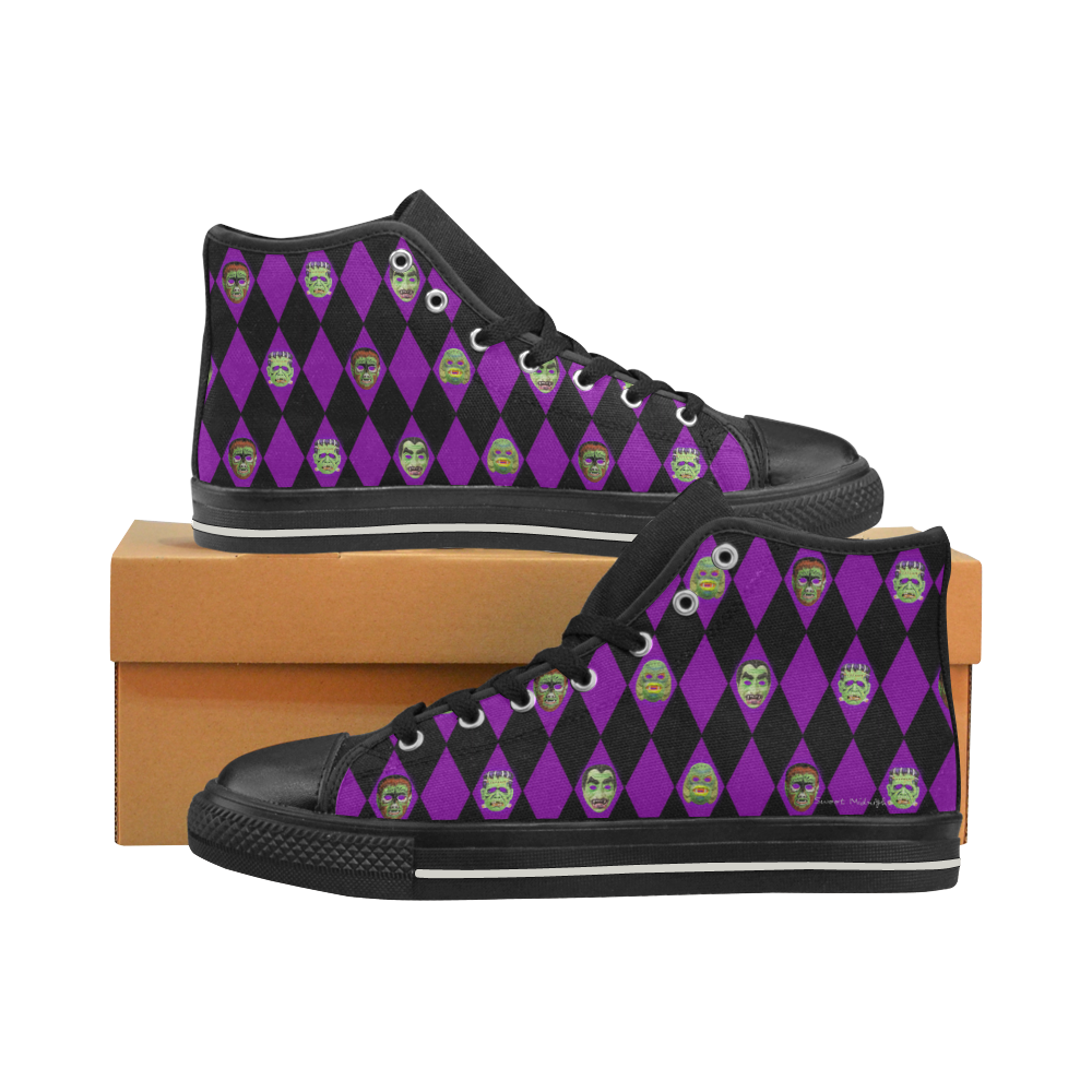 Vintage Monster Mask High Tops Women's Classic High Top Canvas Shoes (Model 017)