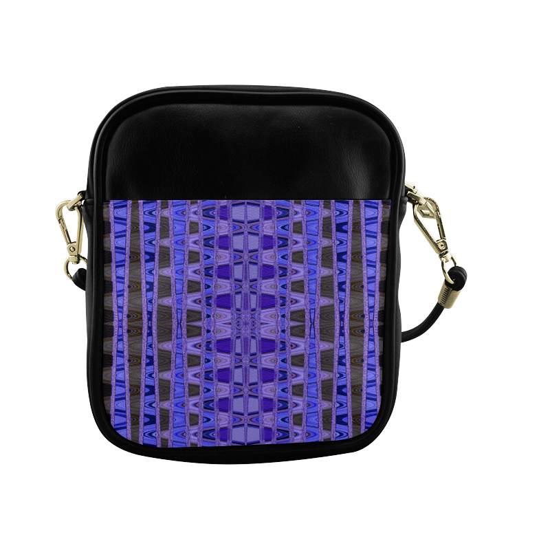 Blue Black Abstract Pattern Sling Bag (Model 1627)