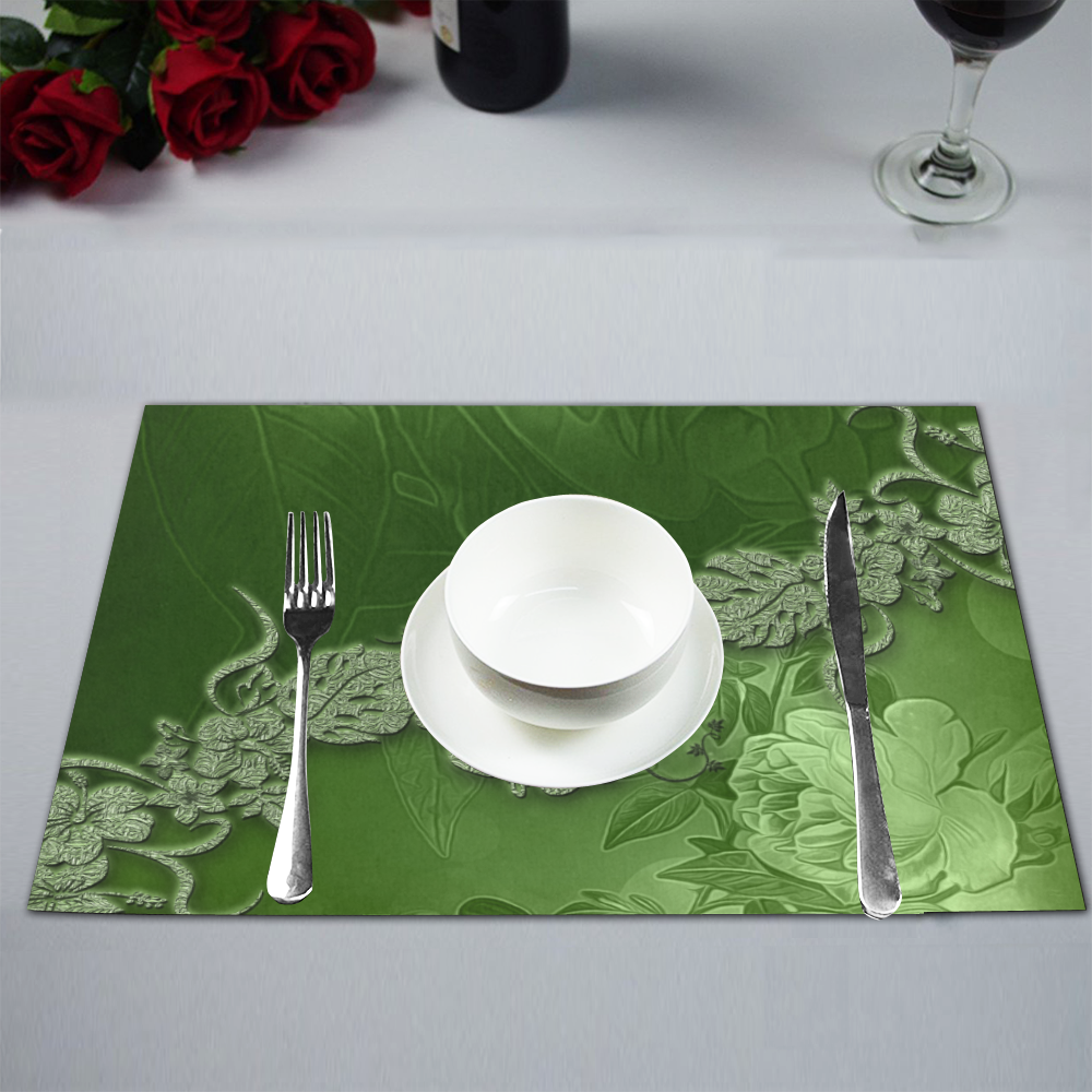Wonderful green floral design Placemat 12’’ x 18’’ (Set of 2)