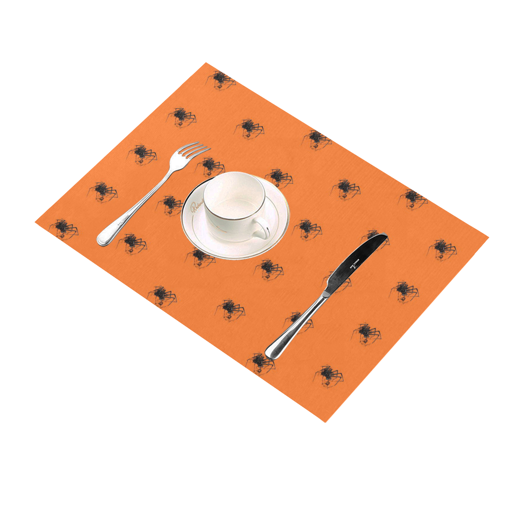 Funny Halloween - Spider Pattern by JamColors Placemat 14’’ x 19’’ (Set of 6)
